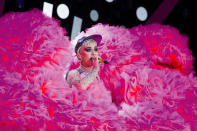 <p>Singer Katy Perry performs at the Glastonbury Festival at Worthy Farm, in Somerset, England, Saturday, June 24, 2017. (Photo: Grant Pollard/Invision/AP) </p>