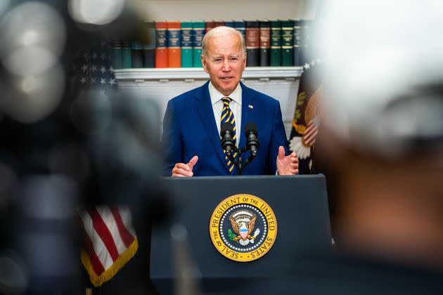 President Joe Biden delivers remarks regarding student loan debt forgiveness in the Roosevelt Room of the White House, Aug. 24, 2022. (Photo: Demetrius Freeman/The Washington Post via Getty Images)