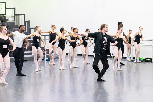 Associate Artistic Director for Nashville Ballet, Nick Mullikin, works with dancers at a recent practice. Mullikin will succeed Artistic Director Paul Vasterling as the company's CEO and artistic director after Vasterling retires at the end of the 2022-23 season.