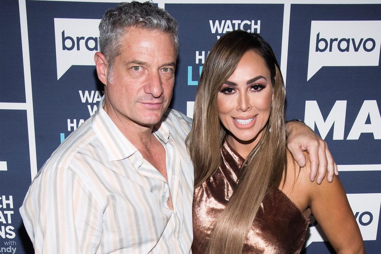 WATCH WHAT HAPPENS LIVE WITH ANDY COHEN -- Episode 16173 -- Pictured: (l-r) Rick Leventhal, Kelly Dodd -- (Photo by: Charles Sykes/Bravo/NBCU Photo Bank via Getty Images)