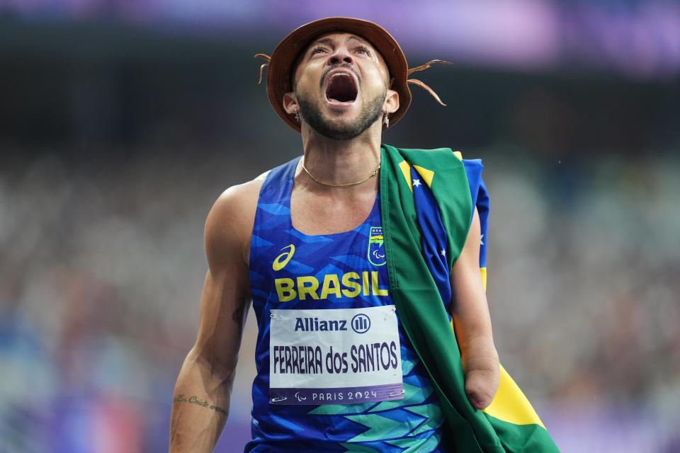 Petrucio Ferreira celebrates after winning the final (Adam Davy/PA Wire)