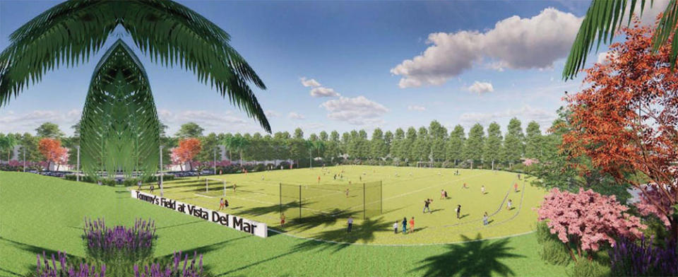 A rendering of Tommy’s Field, soon to open in Vista Del Mar, in honor of Tommy Mark.