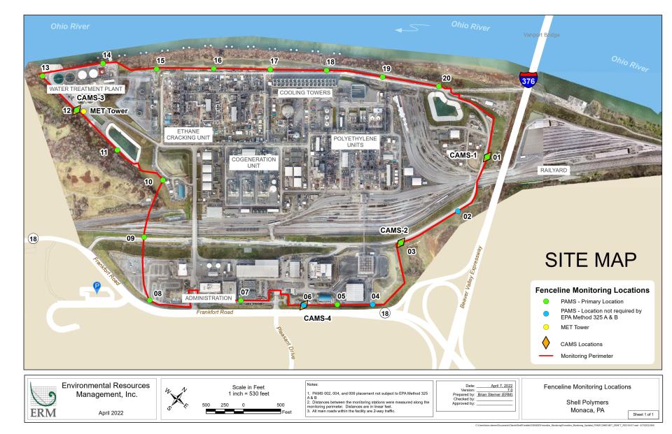 Shell's ethane cracker plant fenceline air monitoring system.