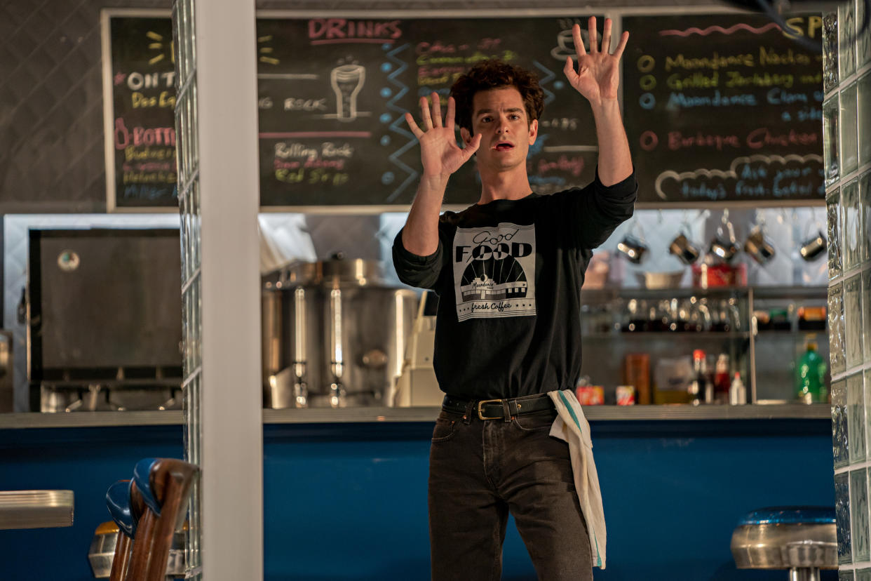 Garfield as Jonathan Larson in a scene from Tick, Tick... Boom! (Photo: Macall Polay/Netflix) 
tick, tick...BOOM! (L-R) ANDREW GARFIELD as 