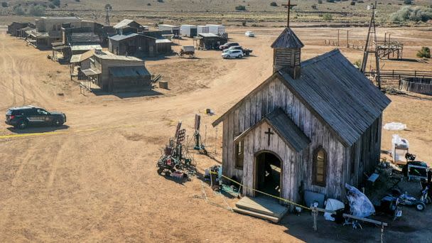 PHOTO: Santa Fe County Sheriff's deputy unit investigates at the Bonanza Creek Ranch movie set where a shooting accident involving actor Alec Baldwin took place in Santa Fe, N.M., Oct. 21, 2021.  (Albuquerque Journal via Zumapress, FILE)