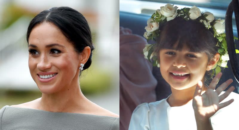 Rylan Litt als Blumenmädchen auf der Hochzeit von Meghan Markle im Mai. [Fotos: Getty]