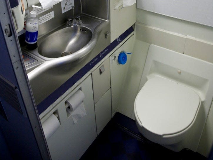 British Airways 747 lavatory.