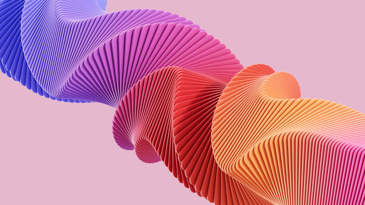  Swirly helix on a pink background. 