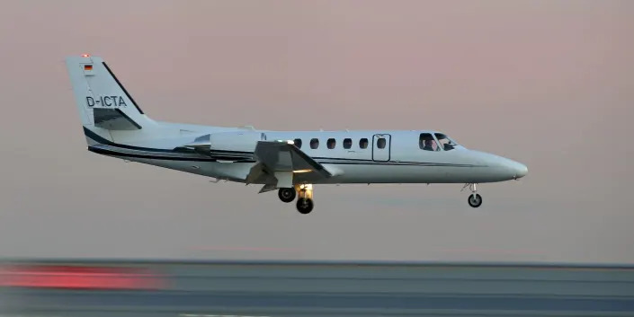 A stock image of a Cessna 551, similar to the private jet that crashed in Latvian waters on September 4, 2022