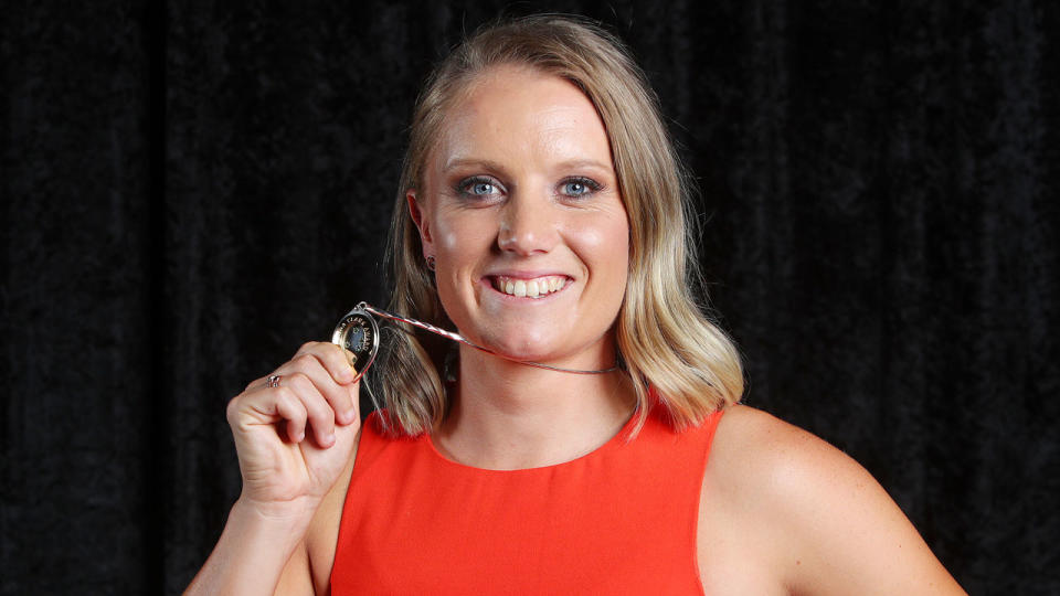 Alyssa Healy has won her first Belinda Clark Award. Pic: Getty