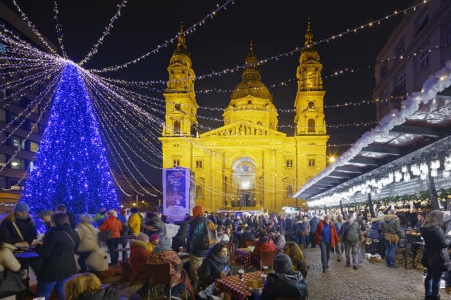Christmas market in St Stephens Basilica Square.