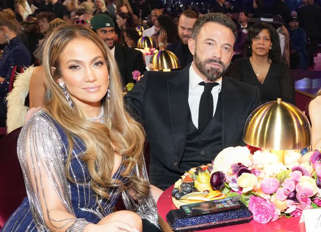 Jennifer Lopez and Ben Affleck at the 2023 Grammys