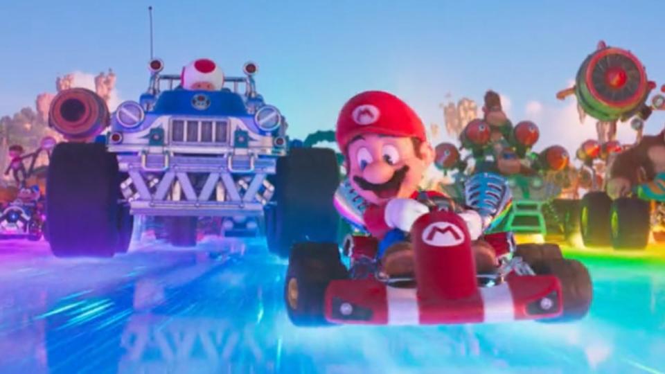 Kiddy Kong in Mario Kart scene in The Super Mario Bros. Movie