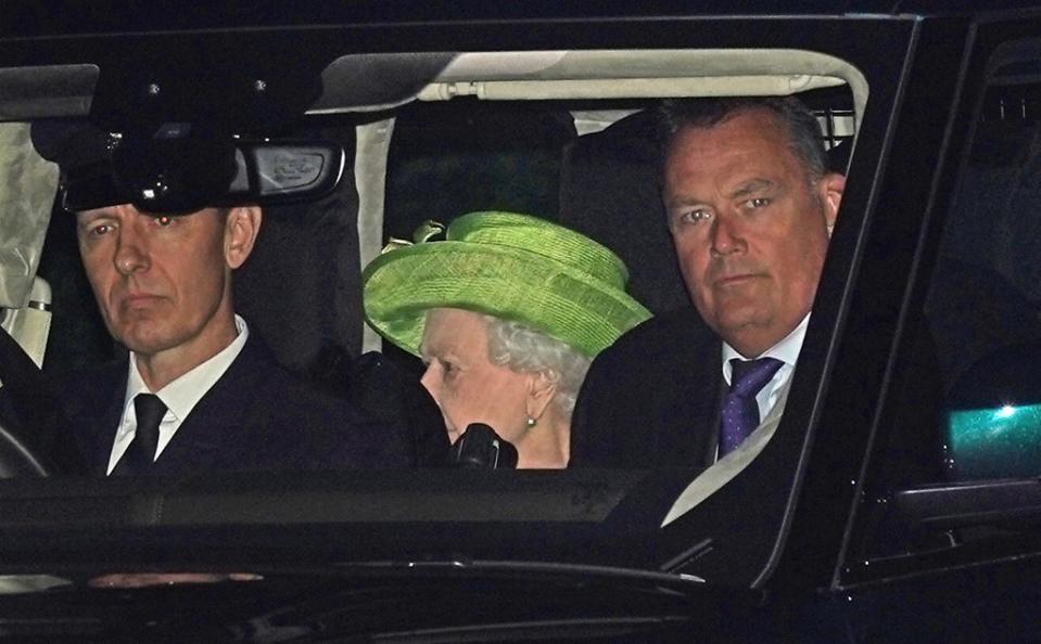 The Queen leaves Windsor Great Park after the christening of two of her great-grandchildren (Steve Parsons/PA) (PA Wire)