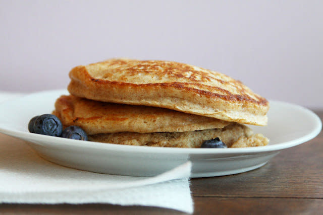 <strong>Get the <a href="http://food52.com/recipes/16990-buttermilk-blueberry-lemon-pancakes" target="_blank">Buttermilk Blueberry Pancakes recipe</a> from MadisonMayberry via Food52</strong>