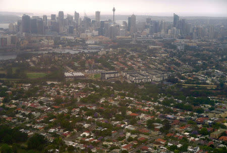 The central business district (CBD) can be seen behind newly built apartment blocks in the Sydney suburb of Glebe, Australia, November 19, 2016. REUTERS/David Gray