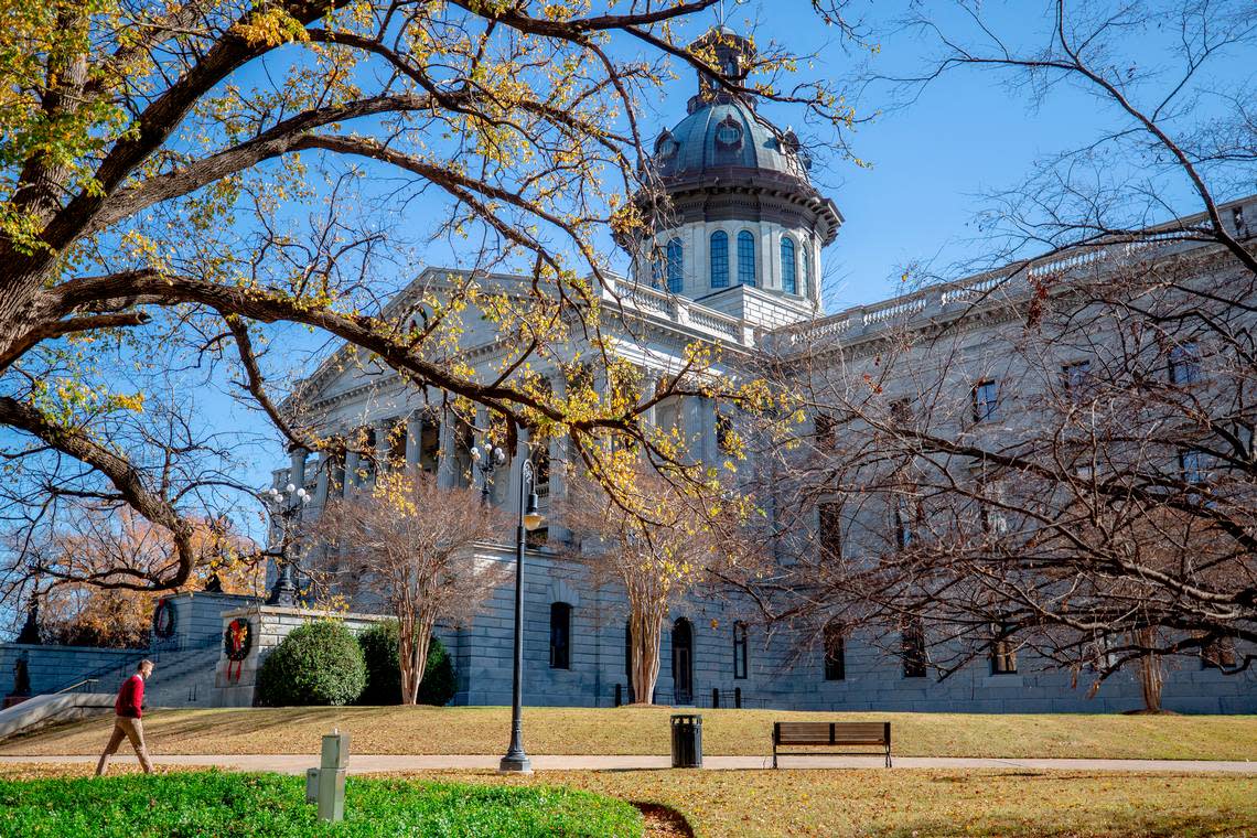 Fall leaves surround the grounds of the South Carolina State House Tuesday Dec. 4, 2018, in Columbia, SC.