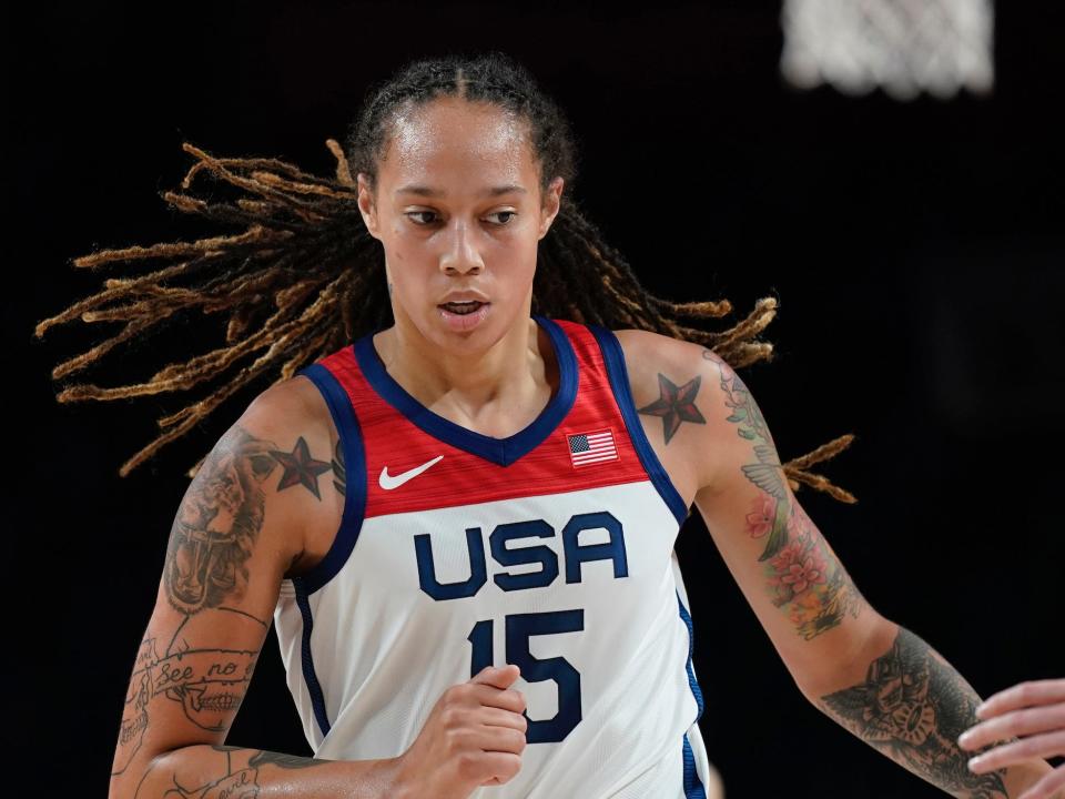 Griner on court for Team USA.