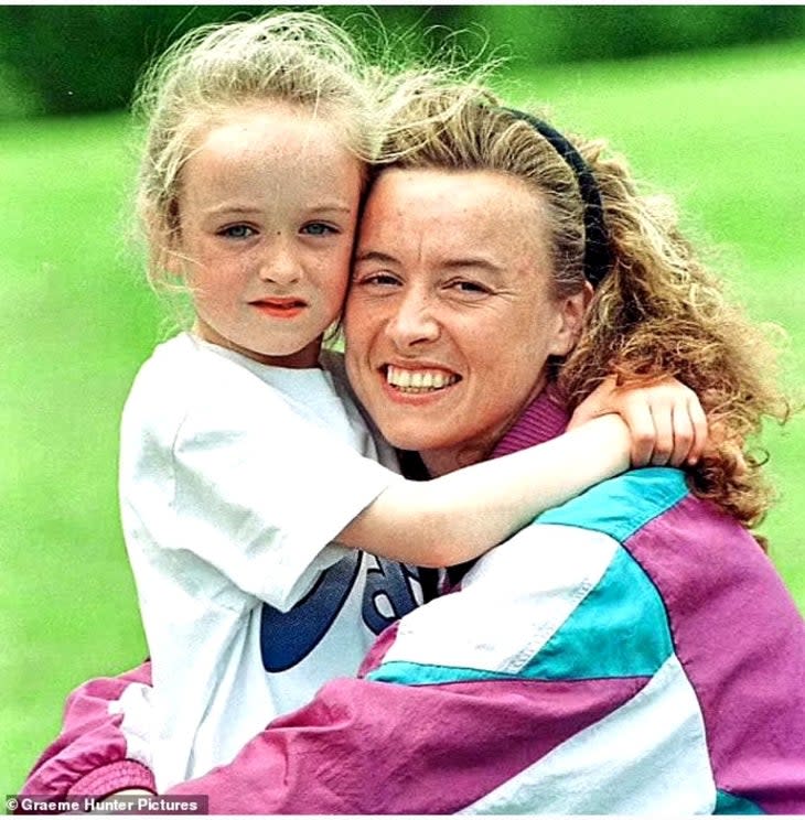 Liz and Eilish McColgan when Eilish was a young child