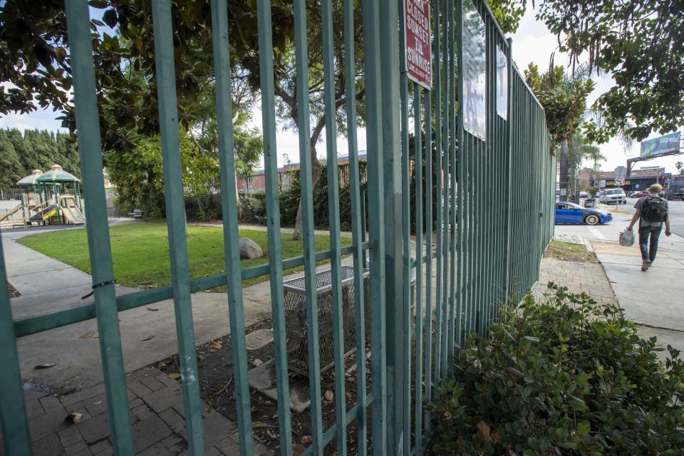 The gate of a park