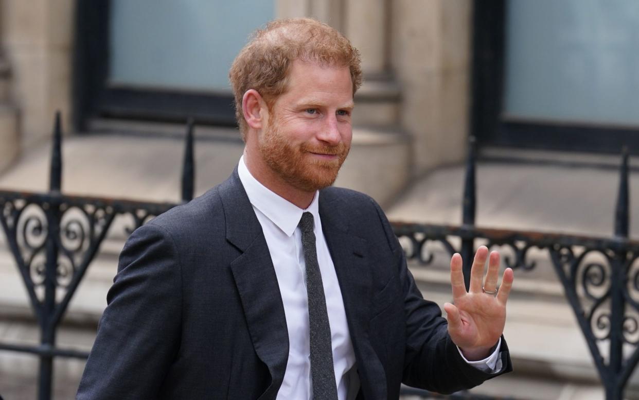 The Duke of Sussex arrives at the Royal Courts Of Justice on Thursday - Victoria Jones