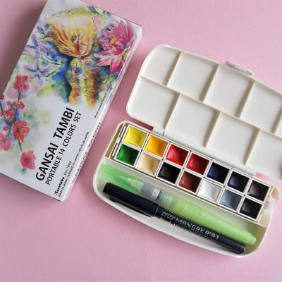 Sakura Koi Watercolor Sets Review & Fantasy Painting Demo