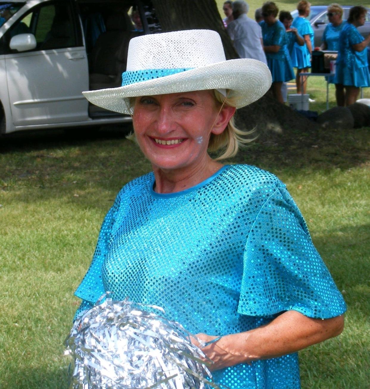 Lee Owen poses for a photo in her costume for the Milwaukee Dancing Grannies. Owen was a member of the dance group for 12 years, her son said.