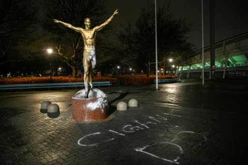 The statue of Zlatan Ibrahimovic in Malmo was set alight in November