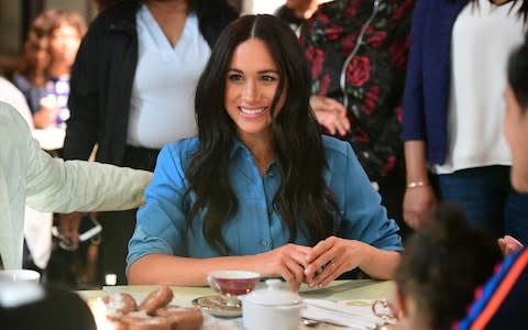 The Duchess of Sussex at the Homecoming Centre - Credit: Samir Hussein