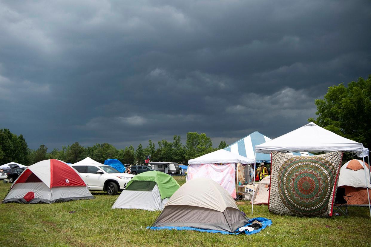 Storm clouds roll over campsites during Bonnaroo on June 17.