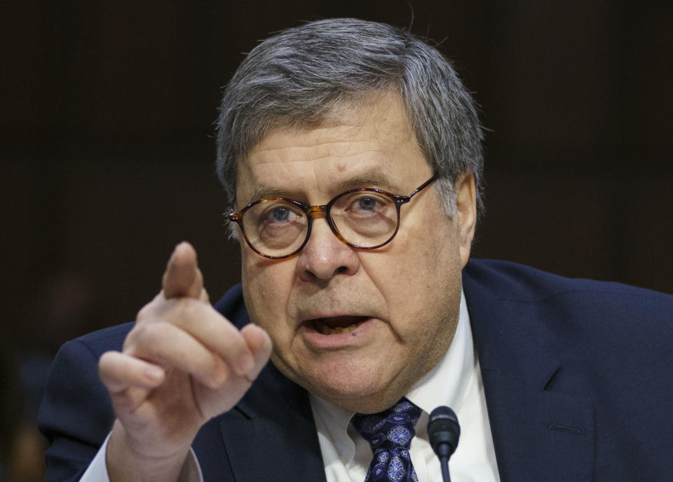 Attorney general nominee William Barr testifies before the Senate Judiciary Committee on Tuesday. (Photo: Carolyn Kaster/AP)