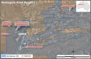 Map showing conglomerate prospects targeted for drilling in 2021.