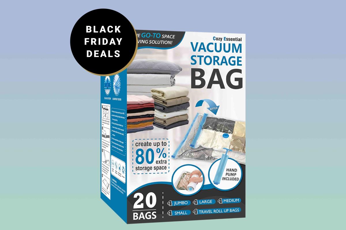 SUOCO Vacuum Storage Bags 8 Pack (4 x Large, 4 x Jumbo) Space Saver  Compression Bags with Hand Pump