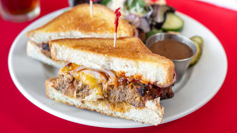 Meatloaf grilled cheese sandwich