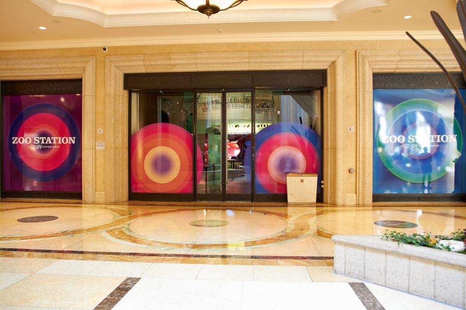 The entrance to Zoo Station: A U2:UV Experience at The Venetian Resort Las Vegas.