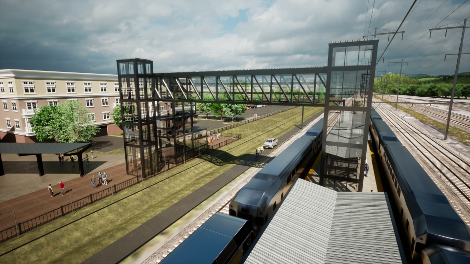 Rendering of the North Brunswick Train Station to be built off northbound Route 1.