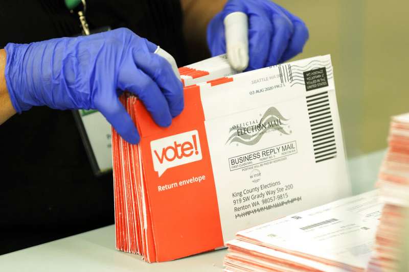 美國總統初選郵寄選票信封。（AP）