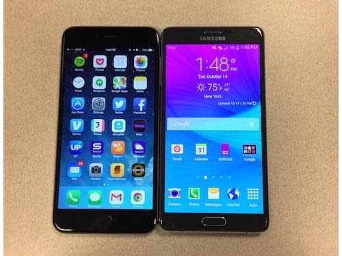 iPhone 6 Plus and Galaxy Note 4 smartphones