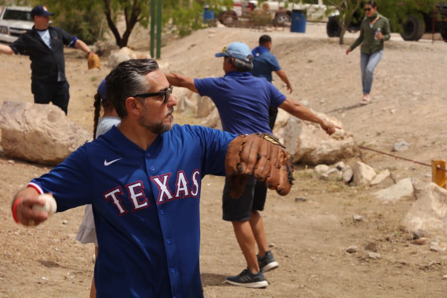 Texas state Sen. Cesar Blanco, D-El Paso, ready to throw some baseballs across the U.S. – Mexico border | Photo Courtesy Sister Cities International