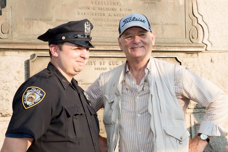 Actor Bill Murray (R) attends the 22nd Annual Poets House Poetry Walk across The Brooklyn Bridge on June 12, 2017 in New York Cit