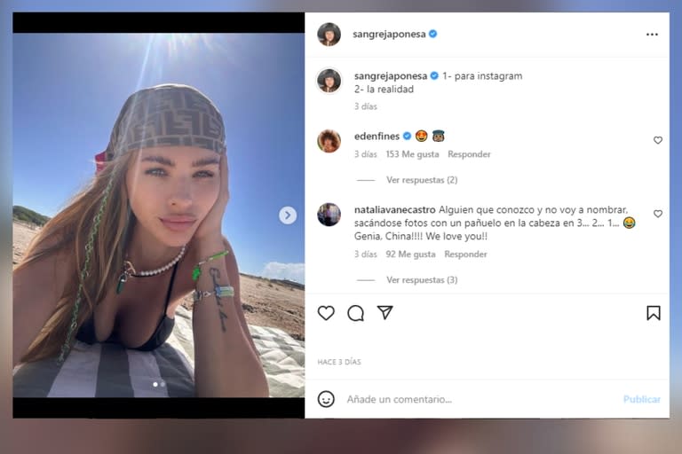 La China Suárez compartió postales de sus días en la playa