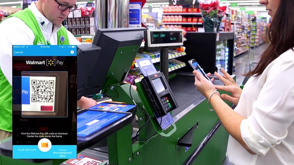 Walmart+ members can scan items in the Walmart store and pay as they go.