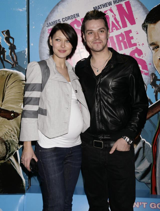 A pregnant Emma Griffiths and husband Matt Willis arriving for the gala premiere of Lesbian Vampire Killers, at The Vue in Leicester Square, central London.   (Photo by Yui Mok - PA Images/PA Images via Getty Images)