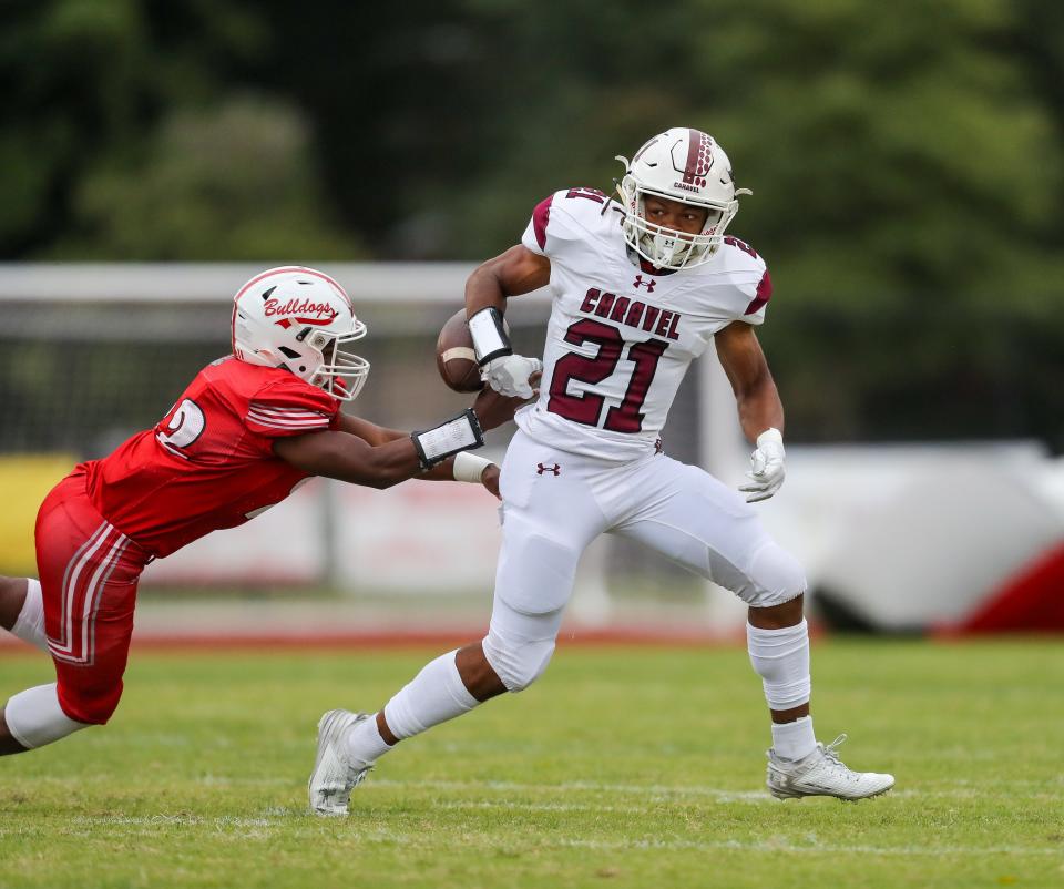 Laurel's Xavier Limehouse (left) was a first-team All-District 2A-3 pick on both sides of the ball.