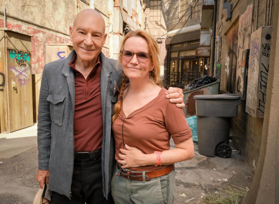 ‘Star Trek: Picard’ lead Patrick Stewart and Lea Thompson, who directed two episodes for the current season of the Paramount+ series. - Credit: Courtesy of Paramount+