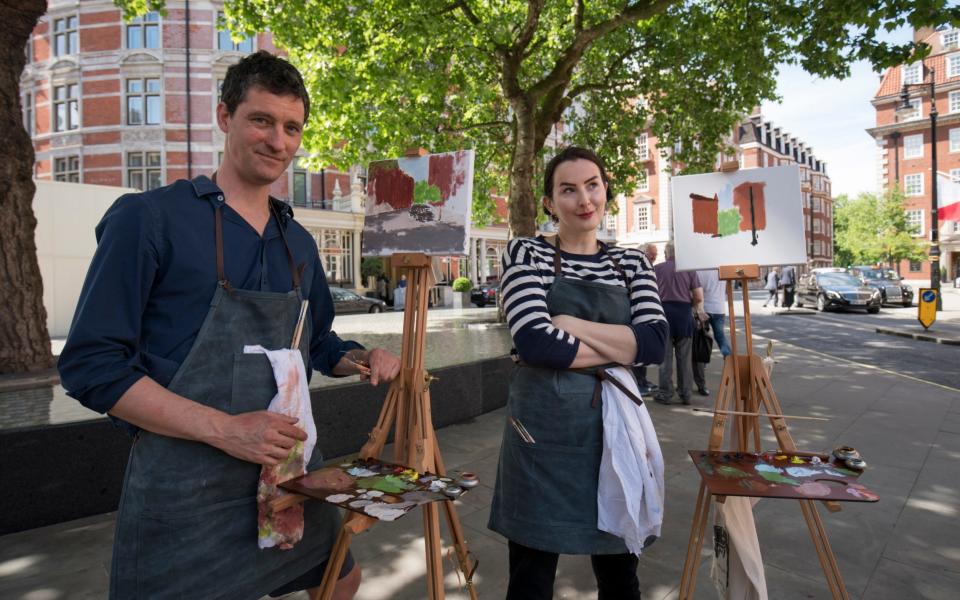 Terence and Hannah with their masterpieces - Credit: Andrew Crowley