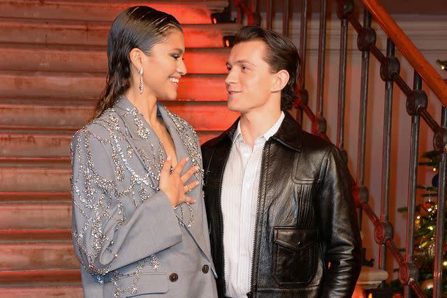 <p>David M. Benett/Dave Benett/WireImage</p> Zendaya and Tom Holland in London on Dec. 5, 2021