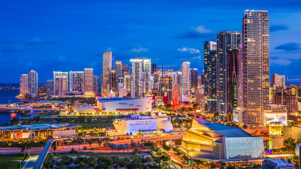Miami, Florida downtown skyline.