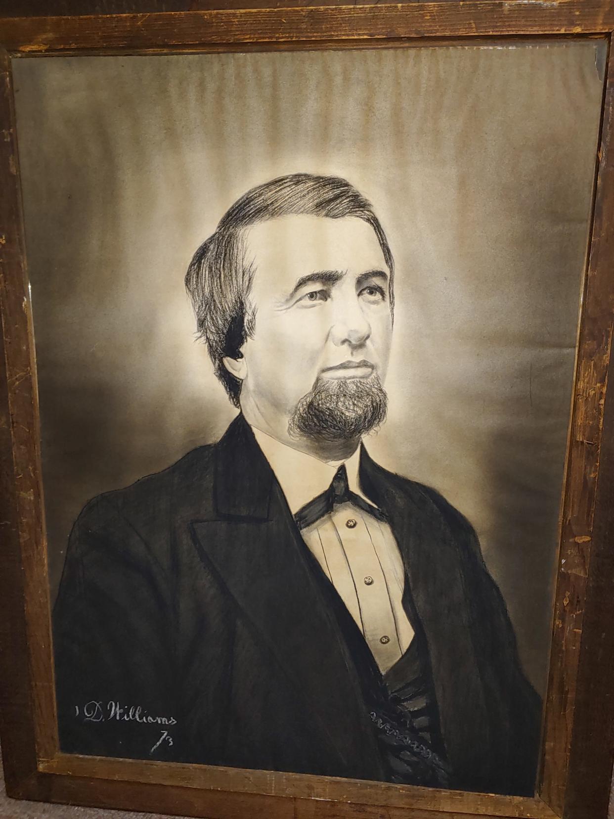 The portrait by artist and businessman Dennis Williams was of a legislator Judge Andrew G. Henry of Greenville, Ill. Williams, a Black man,  lived in Springfield in the late 1800s and was commissioned to do portraits of prominent residents. The portrait turned up in a North Carolina thrift shop before it was identified. [Image property of Andrew Cook; published with permission]