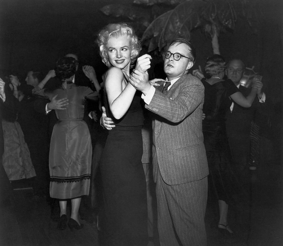 Truman Capote dancing with Marilyn Monroe, Truman Capote, Palm Springs, Truman Capote, old pictures of  Truman Capote, Truman Capote photos, who was Truman Capote, 